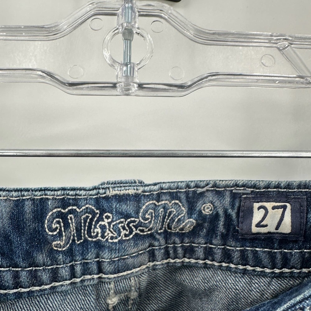 Miss Me Boyfriend Medium Wash Distressed Ankle Denim Jeans Women's Size 27 - Picture 11 of 15